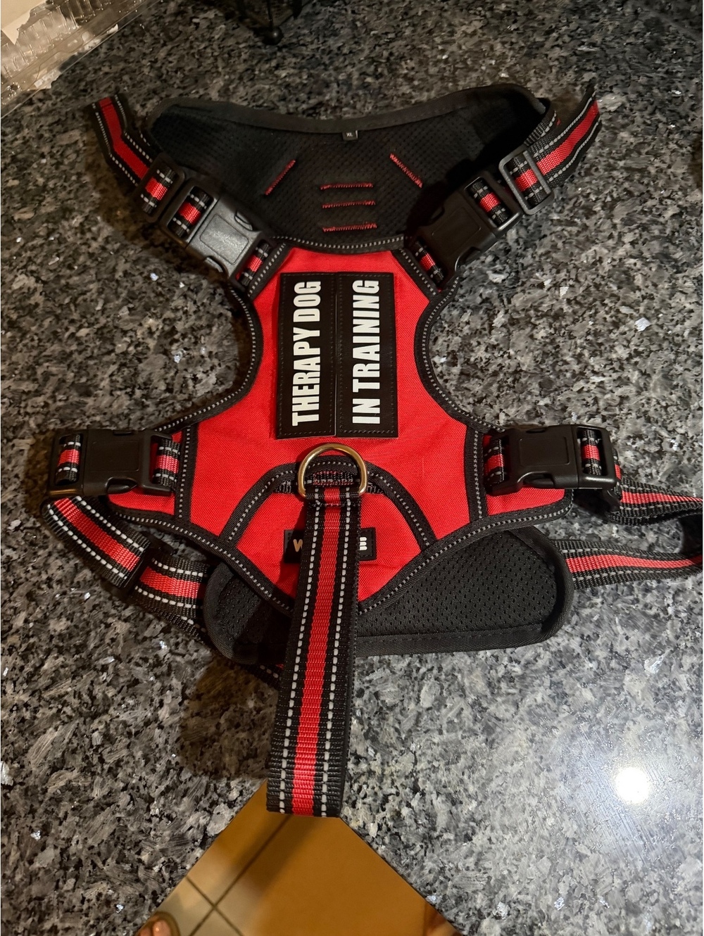 XL Red Reflective No-Pull Dog Harness With Handle and Patches